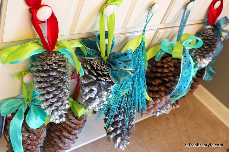 Ribbon on Pinecones