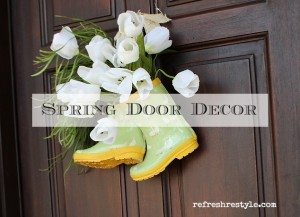 Rain Boots Spring Door Decor
