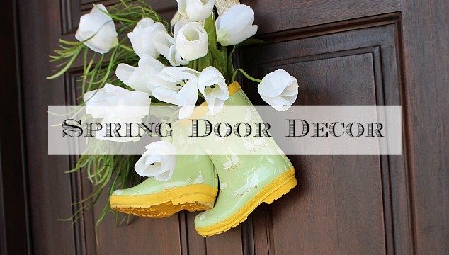 Rain Boots Spring Door Decor