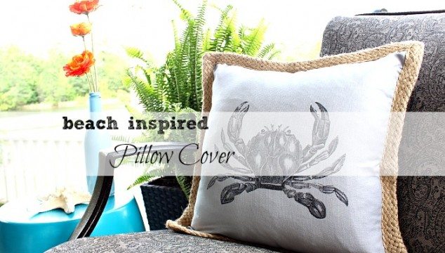 Beach Inspired Pillow Cover #diy