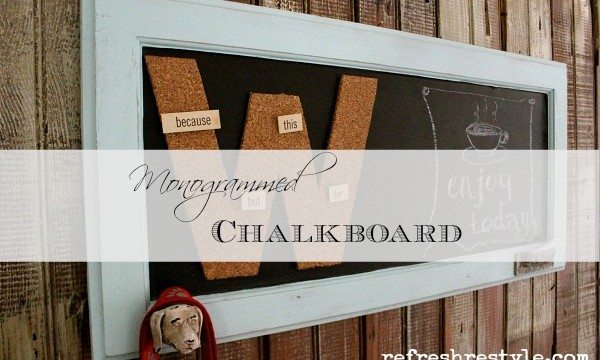 monogrammed chalkboard