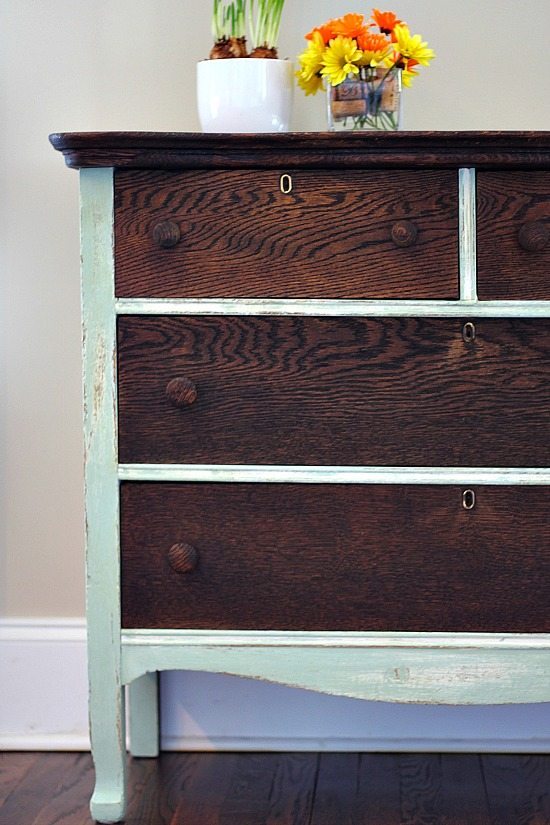 http://refreshrestyle.com/wp-content/uploads/2015/01/Dresser-Makeover-with-Kona-stain-and-Creme-de-Menthe-chalk-based-paint.jpg