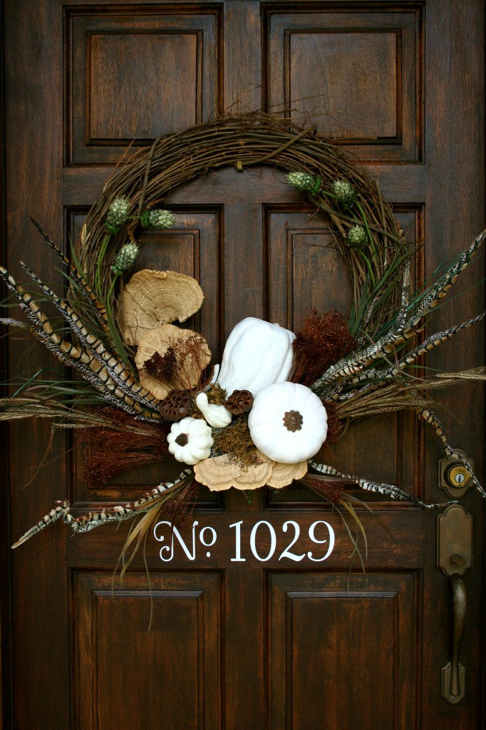 Show stopper - Perfect For your fall door - White Pumpkin for the door - quick and easy arrangement