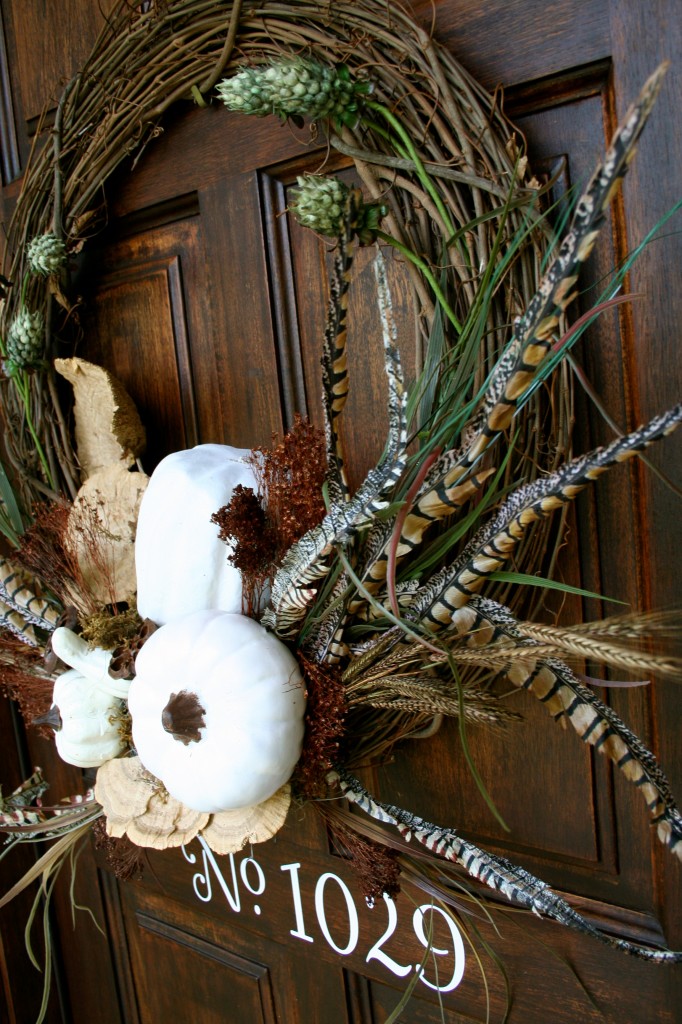 Show stopper - Perfect For your fall door - White Pumpkin for the door - quick and easy arrangement