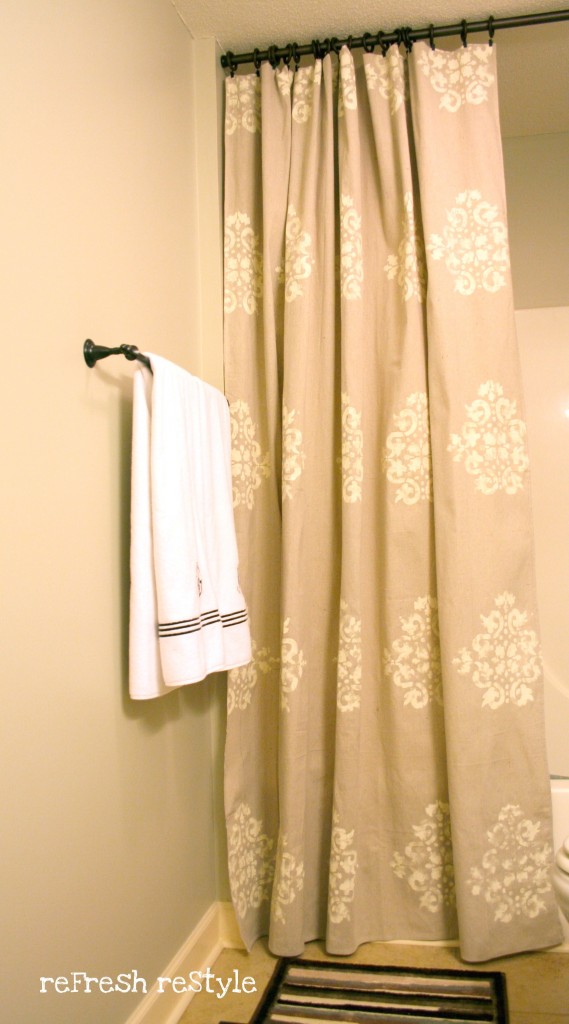 Painted Shower Curtain  Refresh Restyle