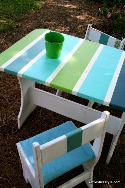 Beach Inspired Table Makeover - Refresh Restyle