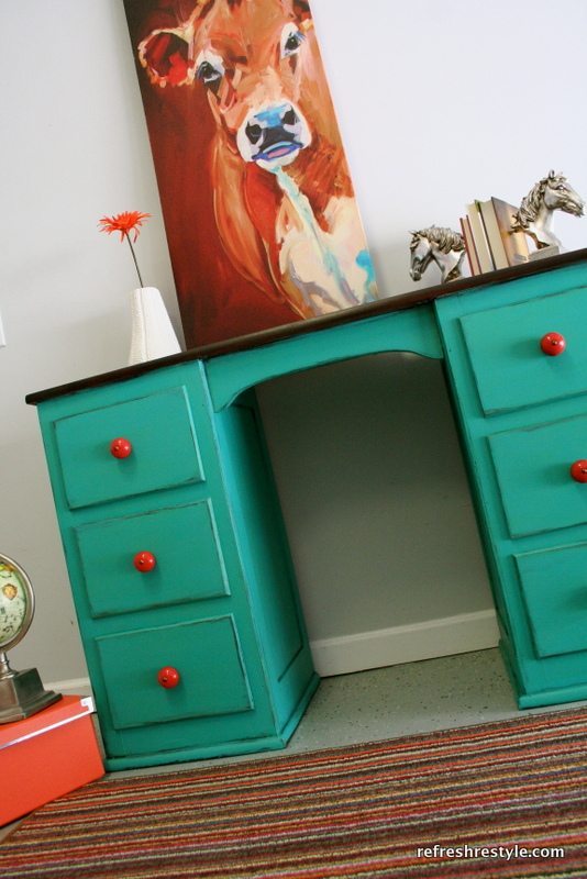 Turquoise Desk