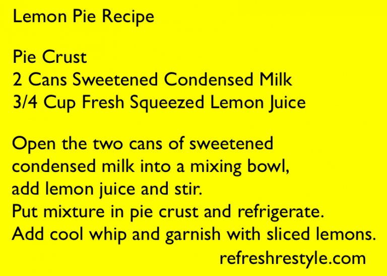 Lemon Pie Recipe - Refresh Restyle