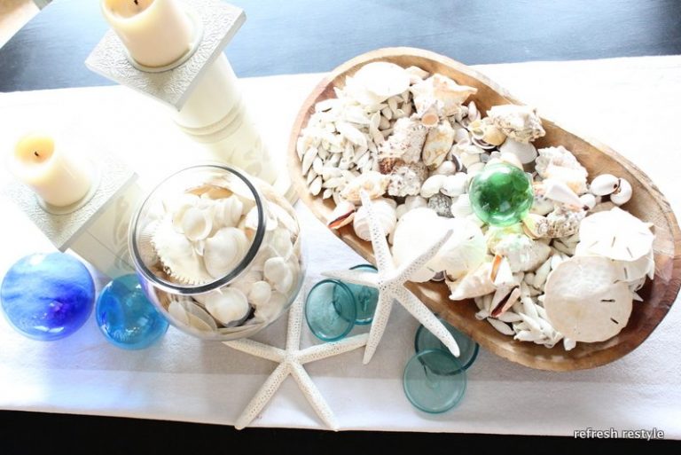 Pottery Barn Rug and Sea Shells Refresh Restyle