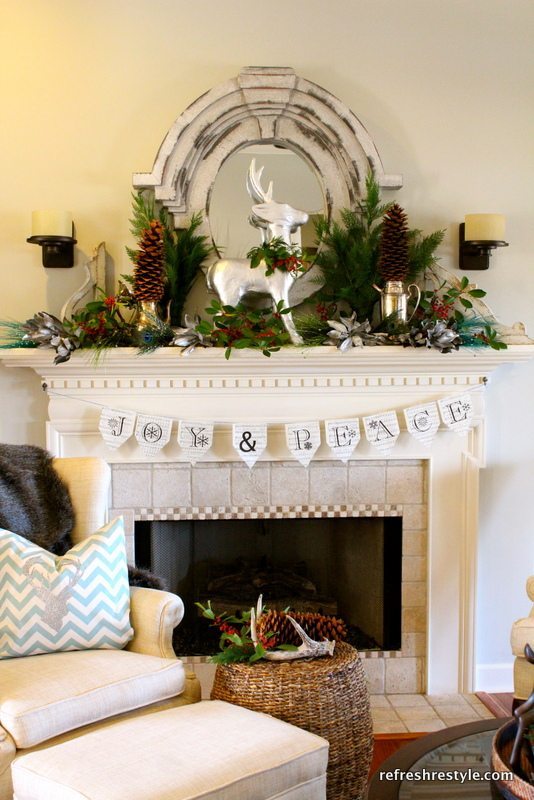 Holiday Peacock Mantel  Inspiration Recreation for Less 