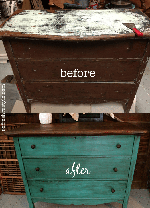 Dark green dresser