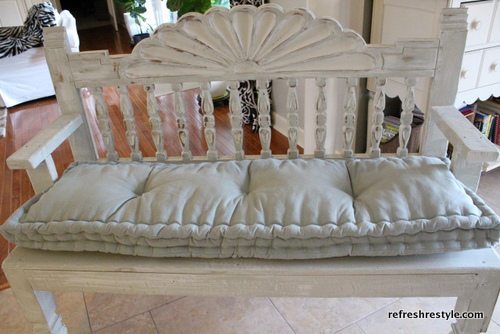 Bench from a headboard