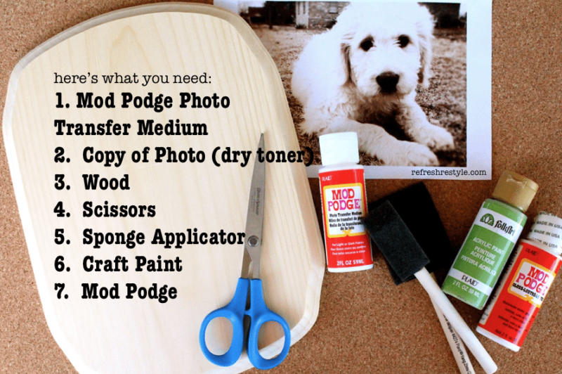 Personalized Message Board using Mod Podge Photo Transfer Refresh Restyle