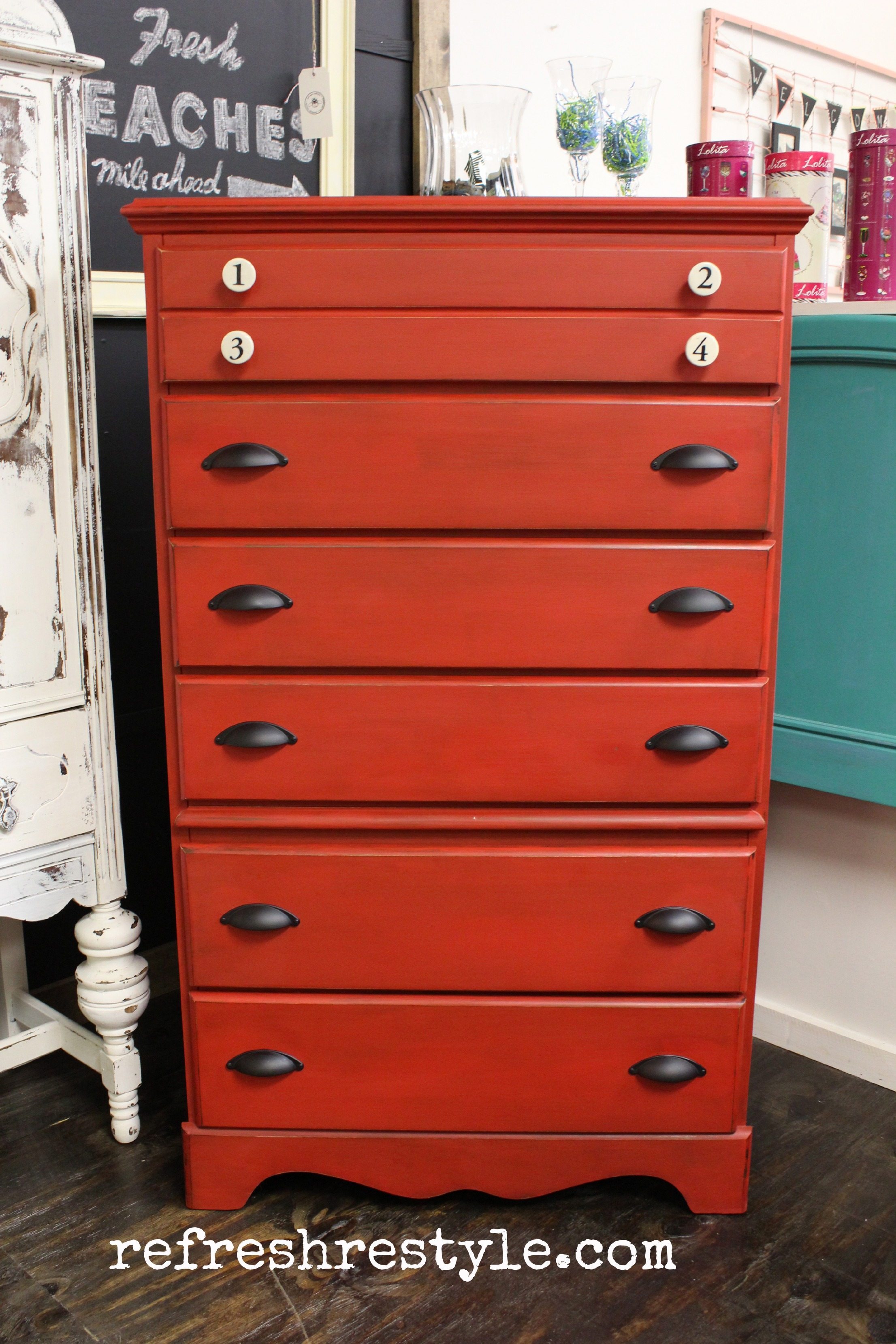 Red Chest of Drawers
