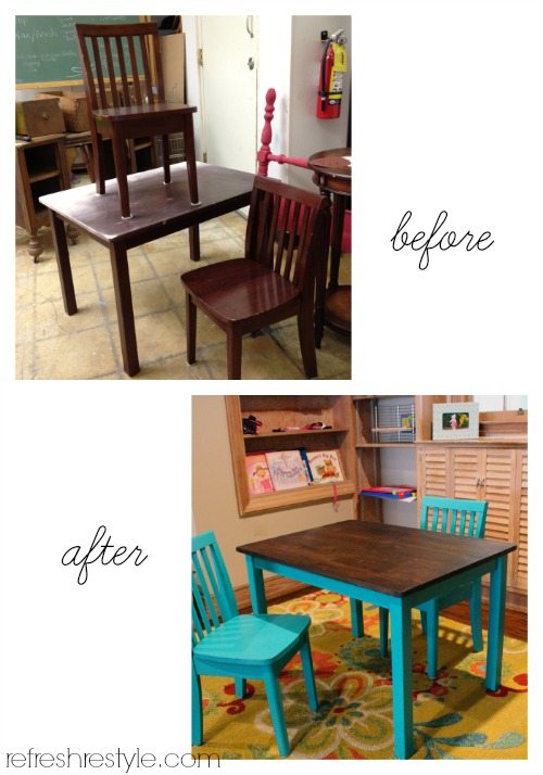 Table and Chair before and after