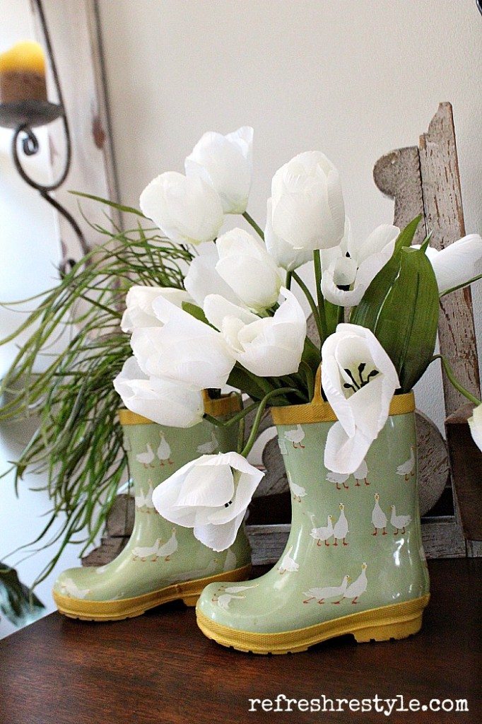 Rain Boots and Tulips