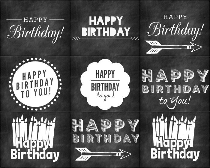 Birthday Cards in Chalkboard