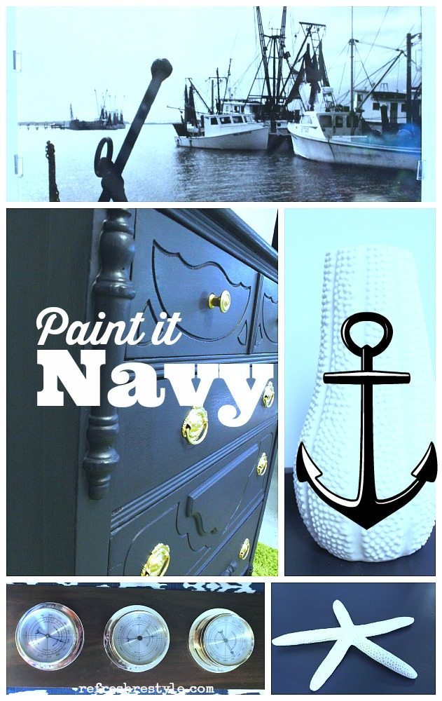 Navy #maisonblanchepaint #paintedfurniture #ad