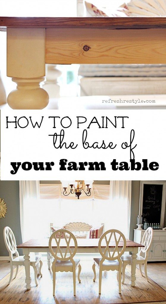 How to paint a farm table. #farmtable#maisonblanchepaint #paintedfurniture #ad #refreshrestyle
