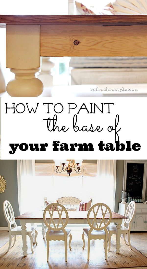 How to paint a farm table. #farmtable#maisonblanchepaint #paintedfurniture #ad #refreshrestyle