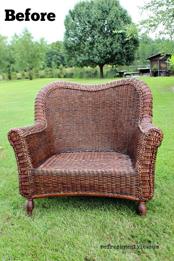 How to spray paint wicker - easy update for thrifty furniture finds