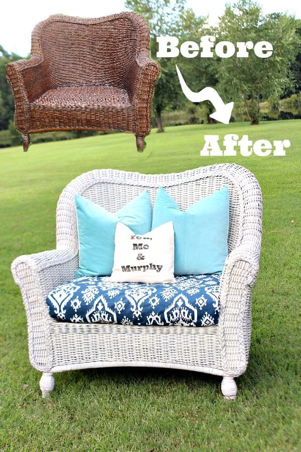 How to spray paint wicker - HomeRight Finish Max #homeright #finishmax #spraypaint #ad