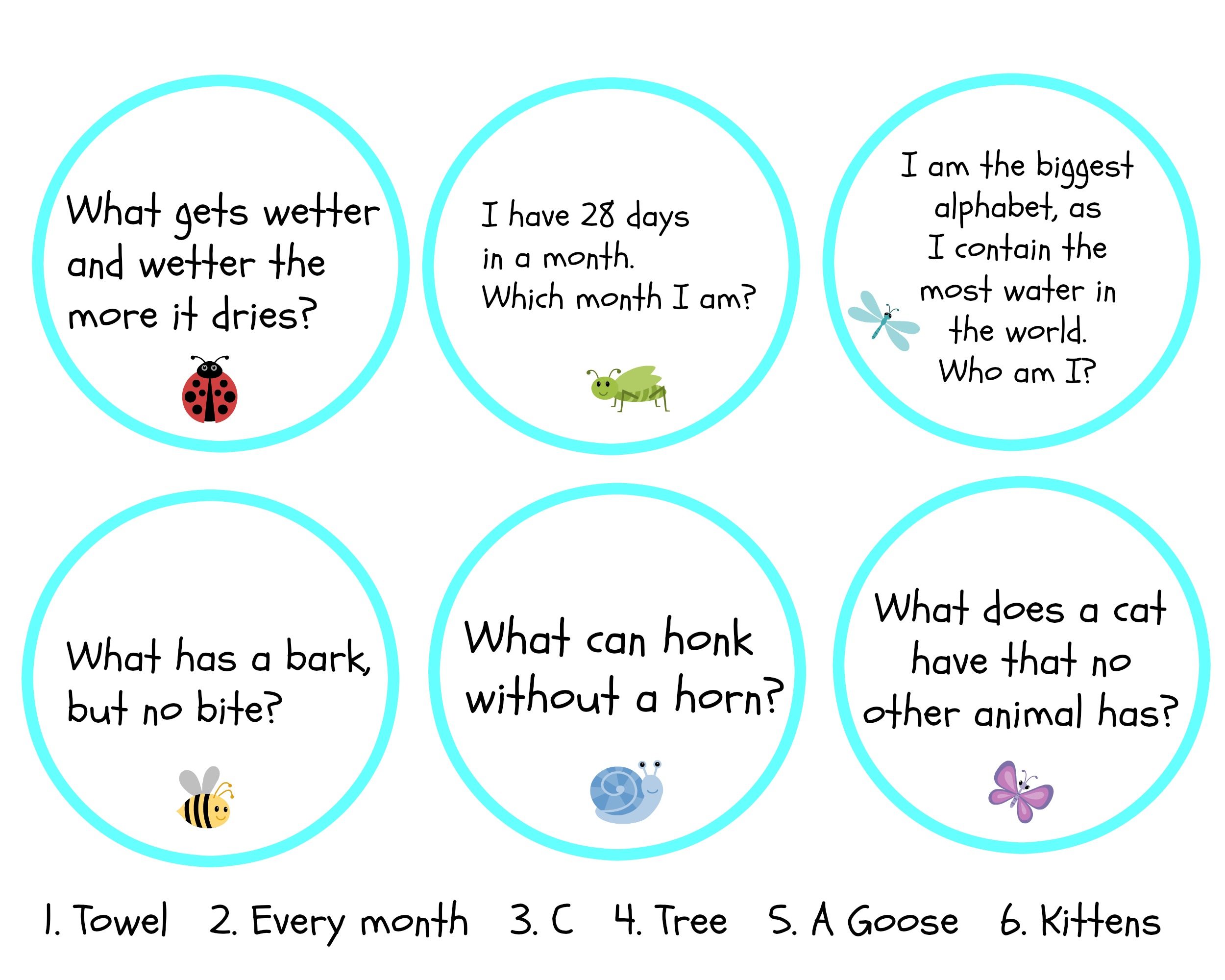 Printable Riddles For Kids