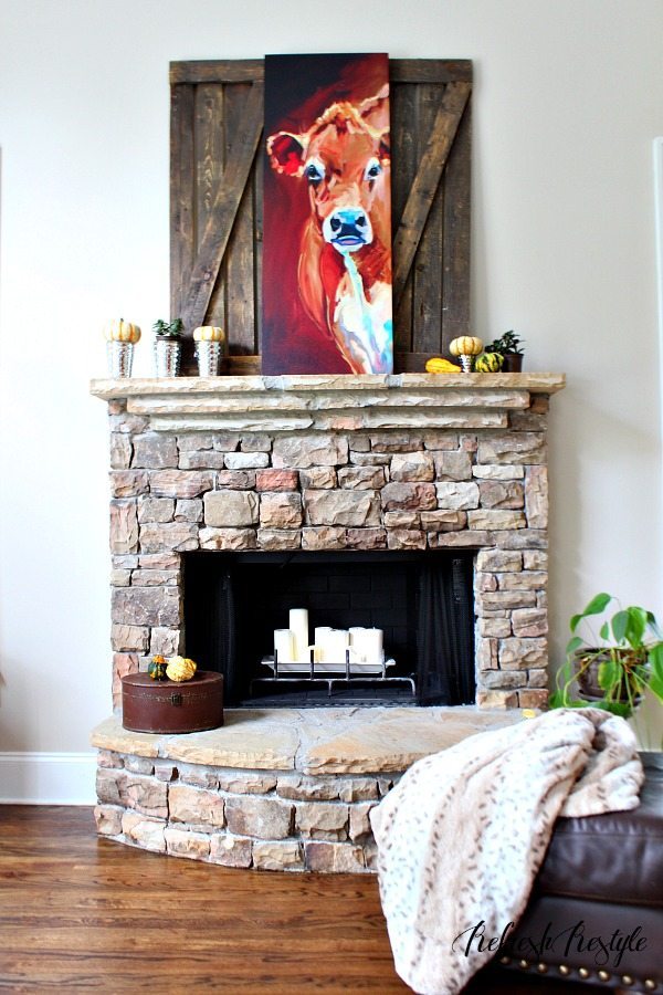 Fall Mantel #fall #mantel #decor