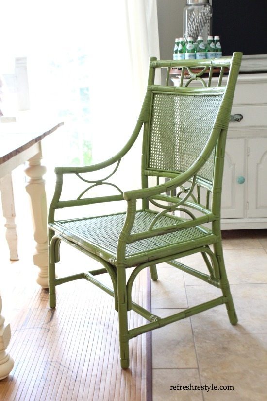 green painted chairs