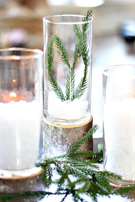 DIY Glass and Wood Candleholders