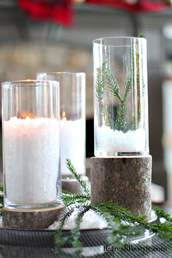 DIY Glass and Wood Candleholders