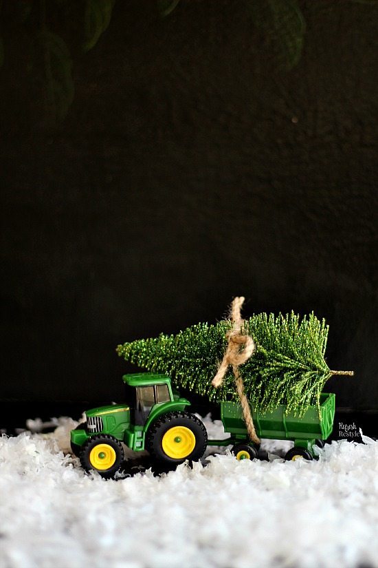 Trees on tractors with snow