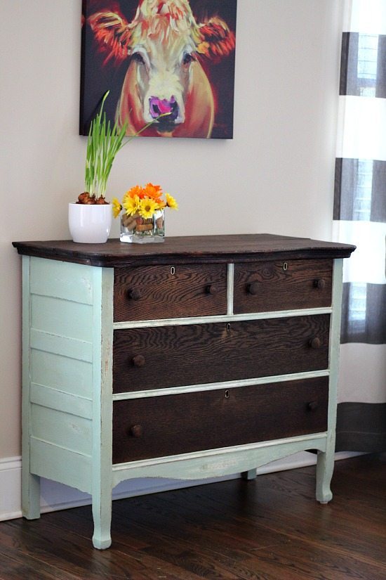 Dresser Makeover Kona and Creme de Menthe