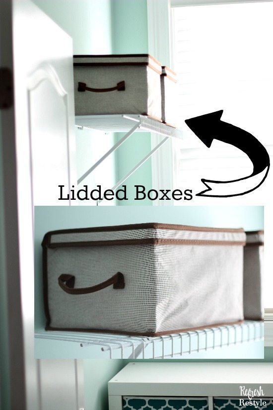 Laundry Room Lidded Boxes for Storage