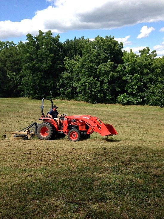 Barry cutting grass