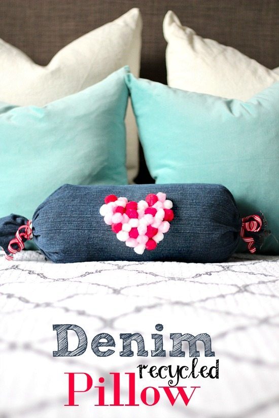 Denim NO Sew pillow complete instructions included