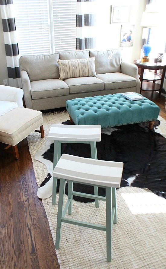 Painted bar stools to compliment the keeping room