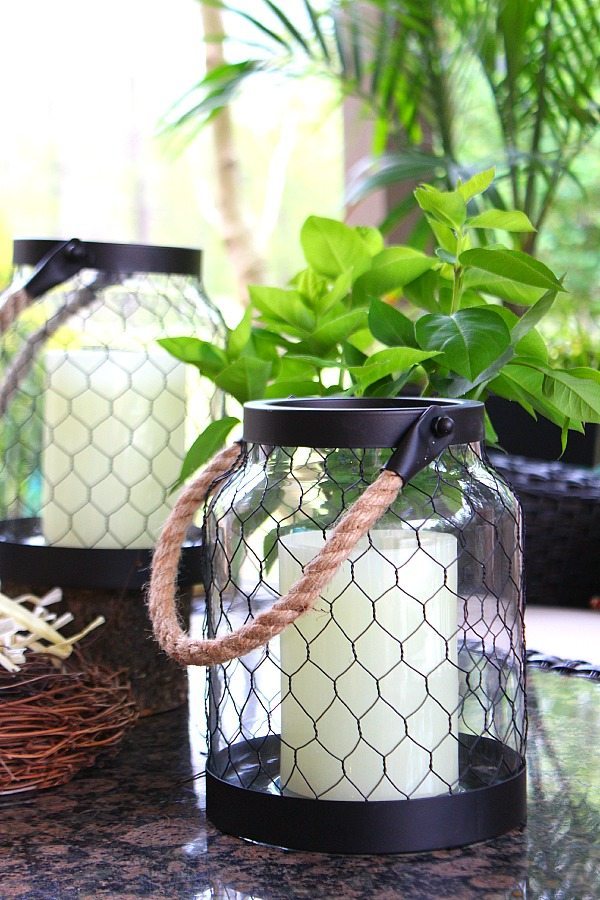 Inexpensive chicken wire candle holders