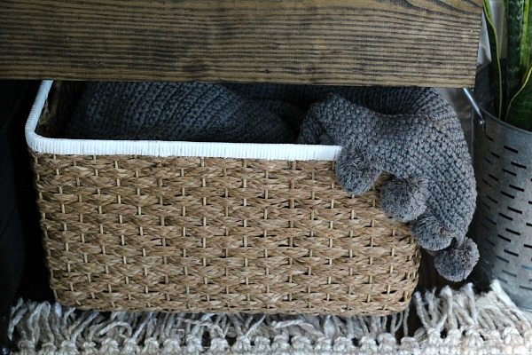 Large basket for Pottery Barn pompom throw