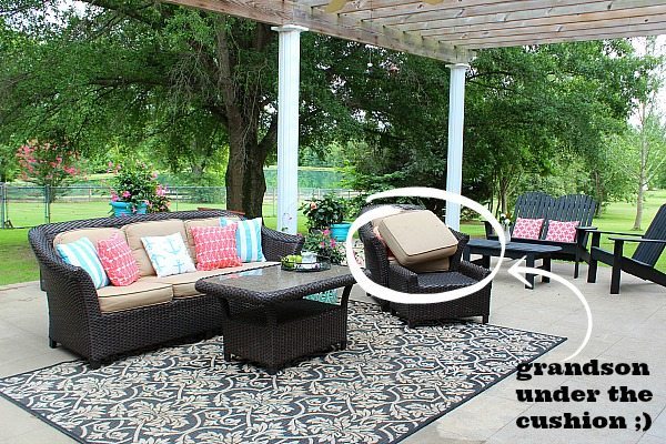 Use outdoor fabric to create a colorful pillow collection