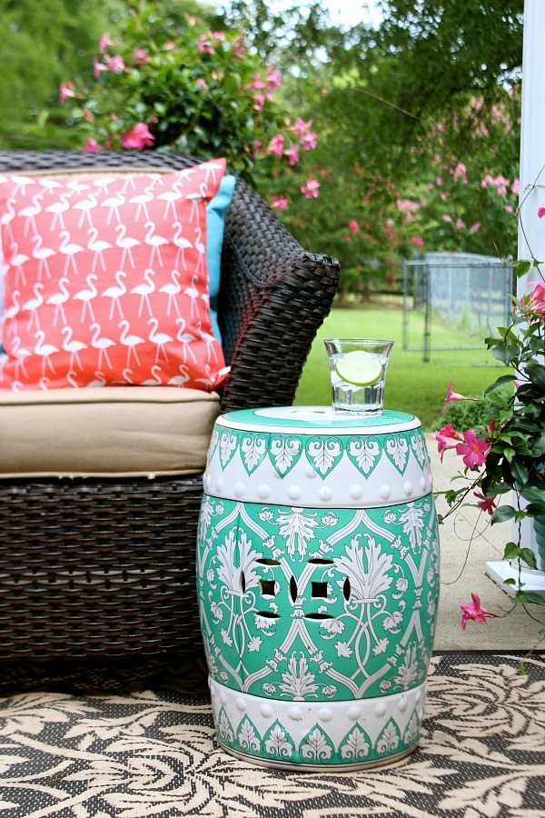 Use outdoor fabric to create a colorful pillow collection