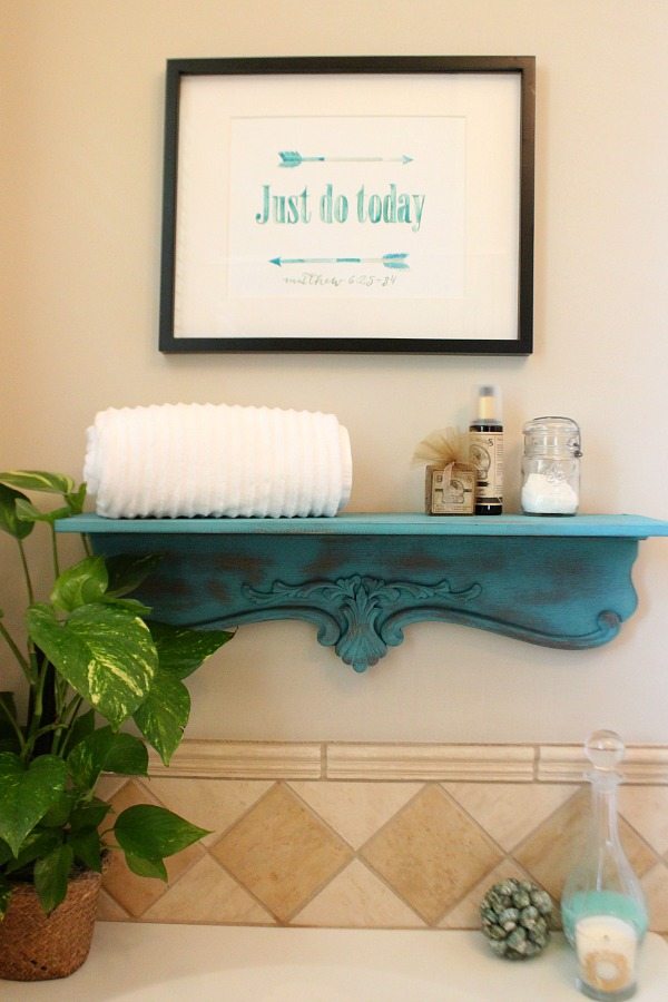 How to make a shelf and paint it with spray chalk paint by Krylon, Repurposed Shelf with Krylon Chalky Spray Paint