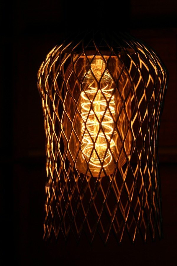 DIY Industrial cage light with Edison Bulb