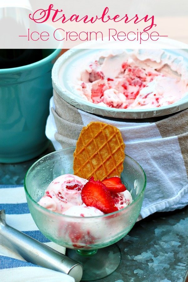 Homemade Fresh Strawberry Ice Cream