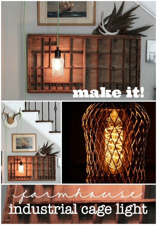 Make it - easy DIY farmhouse industrial cage light