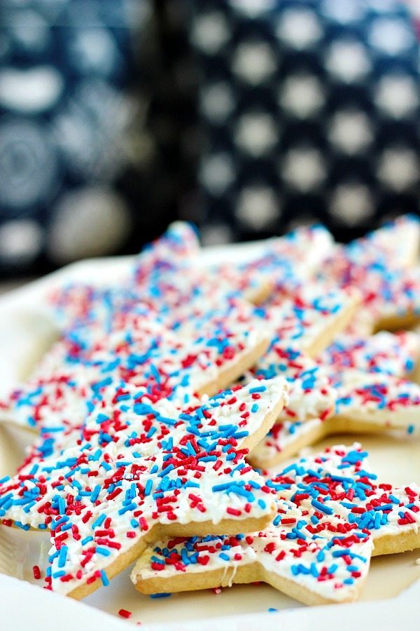 Red, white and blue cookies