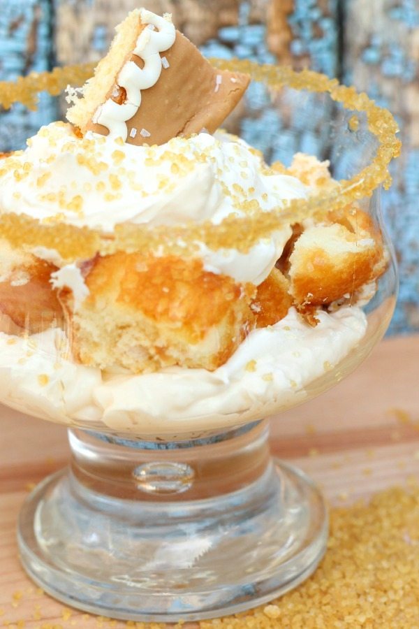 Layered trifle with sea salt caramel