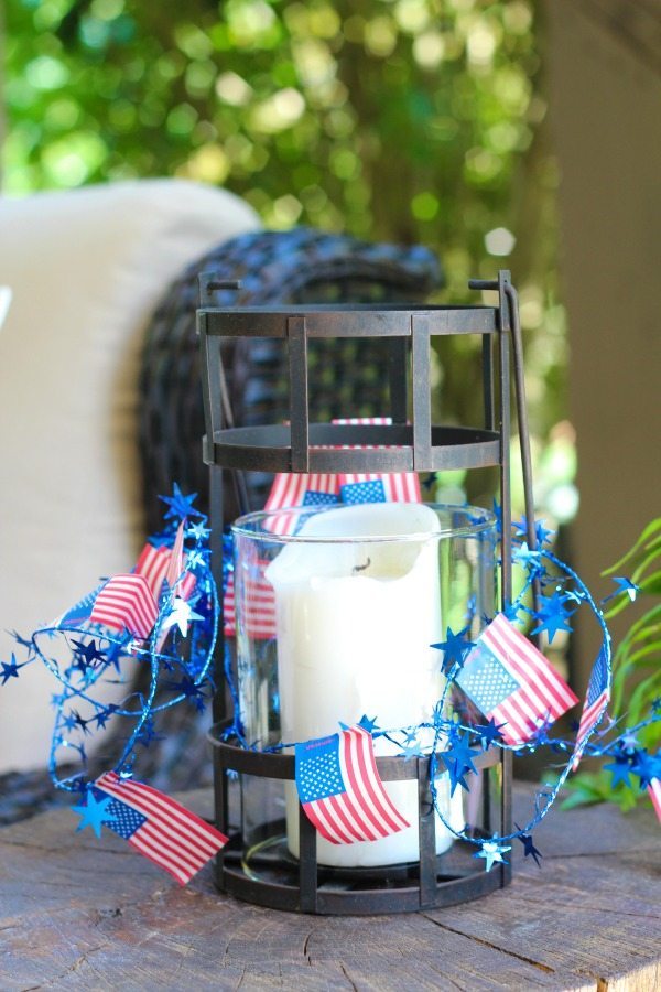 Stars and stripes on a candle holder