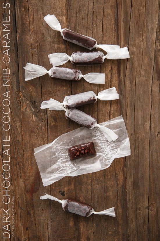 15 - Love and Olive Oil - Dark Chocolate Cocoa Nib Caramels
