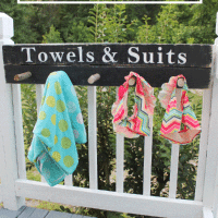 Beach Towel and Bathing Suit Rack